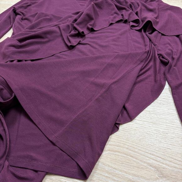 Soft‎ Surroundings Madeline Asymmetrical Cape Long Sleeve WM Color Burgundy - Picture 2 of 4